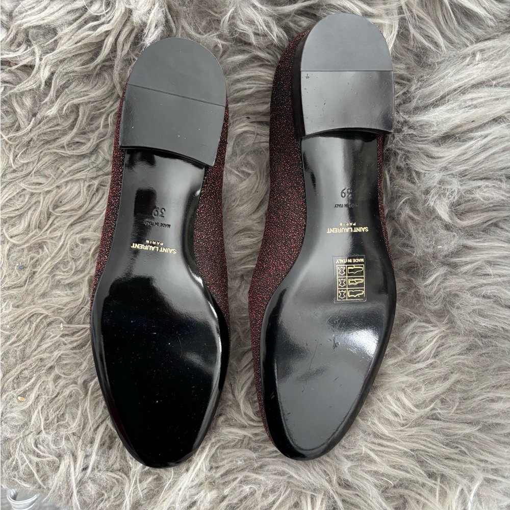Yves Saint Laurent Brand New Never Worn Glitter Cloth Loafers Sz 39 - Picture 3 of 3